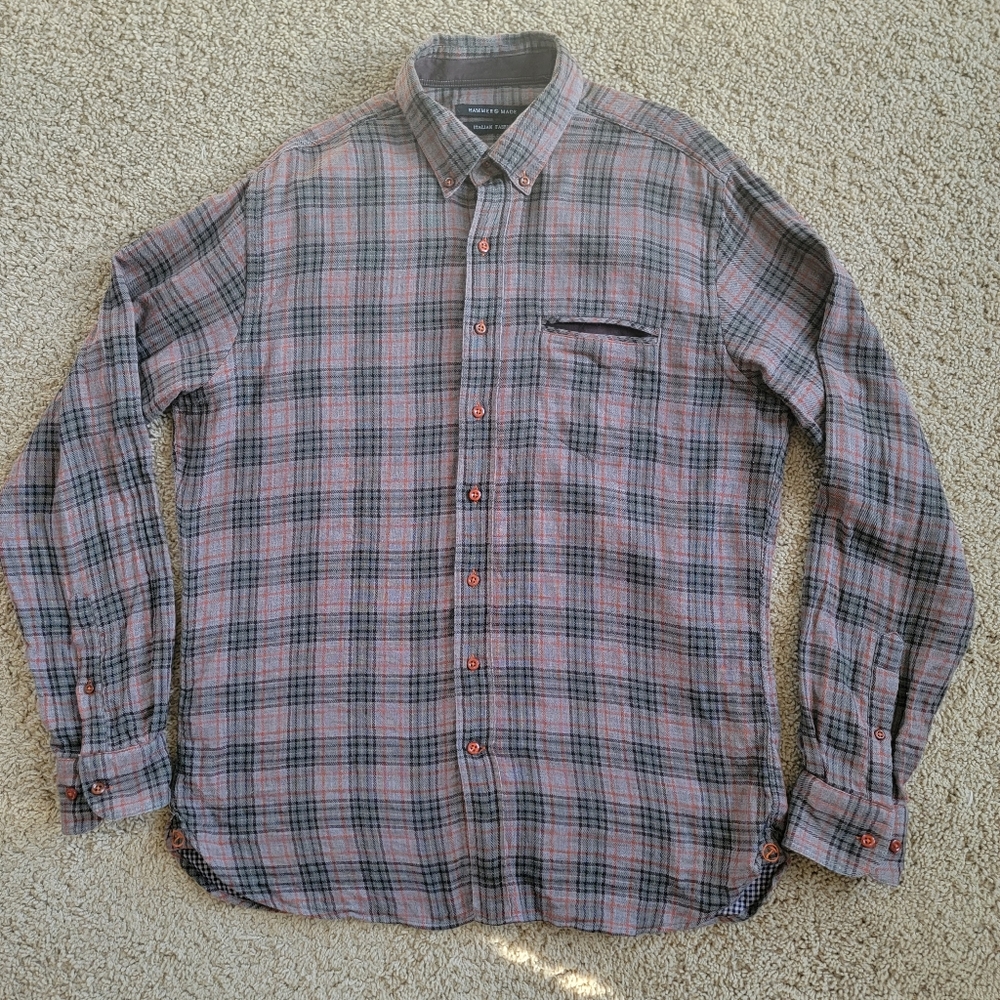 Hammer Made Shirt - 42 16.5 - Cotton Wool Blend, Plaid, Button Up